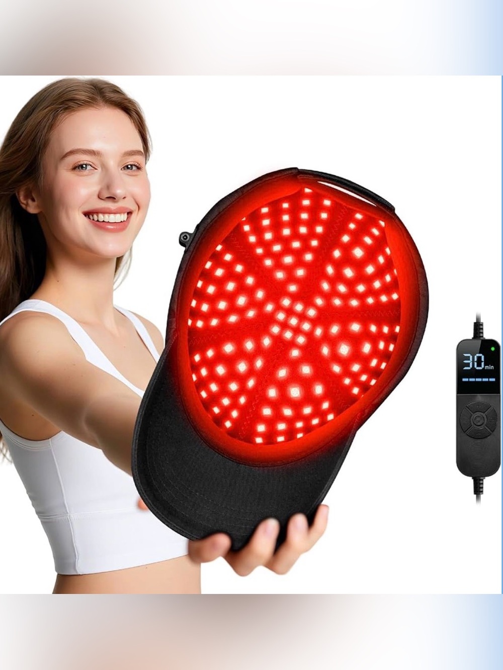 Red Light Scalp Care Cap – Adjustable Black Cap | Brand New